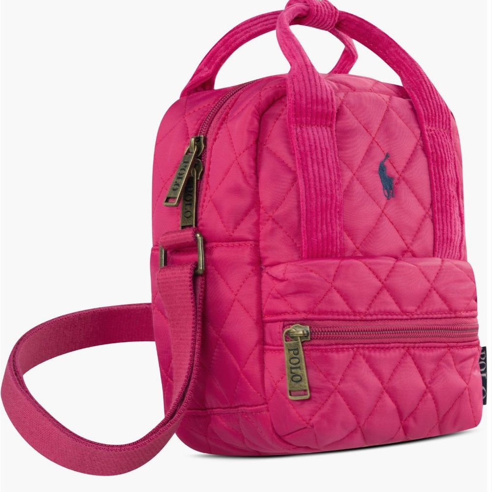 Ralph Lauren Quilted Crossbody Pony Pink bag